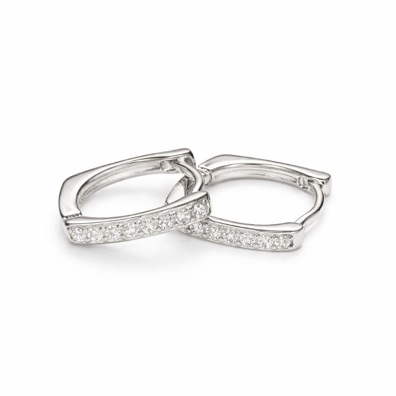 ARGOLA QUADRADO M CRAVEJADA 1 FILEIRA BANHO PRATA