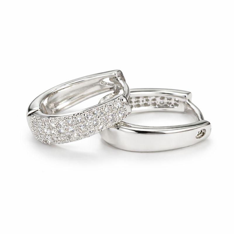 BRINCO ARGOLA G OVAL FILEIRAS CRAVEJADAS- BANHO PRATA