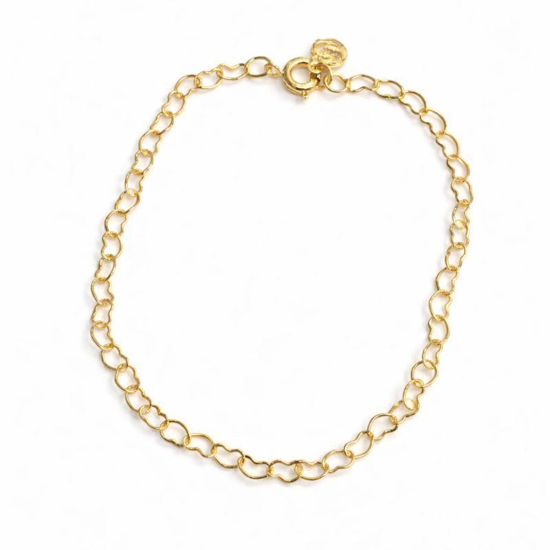 TORNOZELEIRA ELO CORAÇÃO BANHO OURO AMARELO