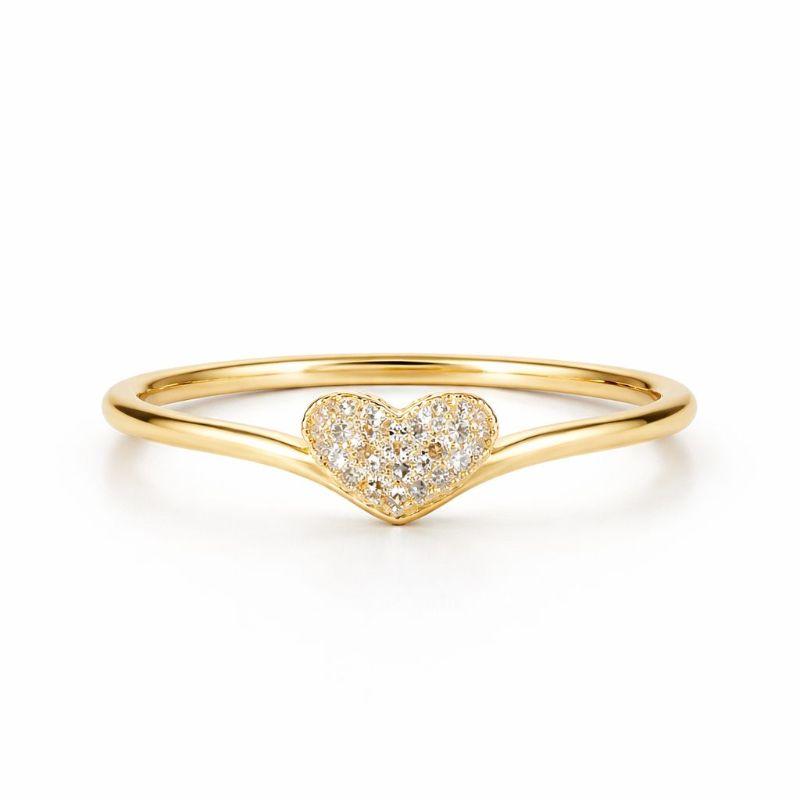 ANEL CORAÇÃO CRAVEJADO BASE ARO SEMIJOIA