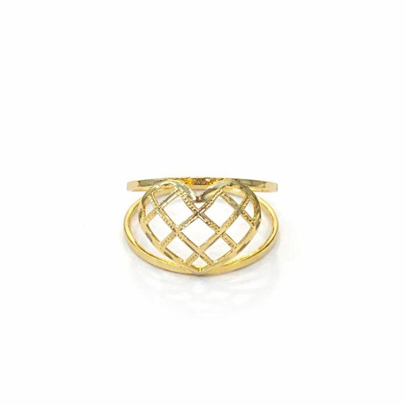 ANEL CORAÇÃO LAMINADO SEMI OURO