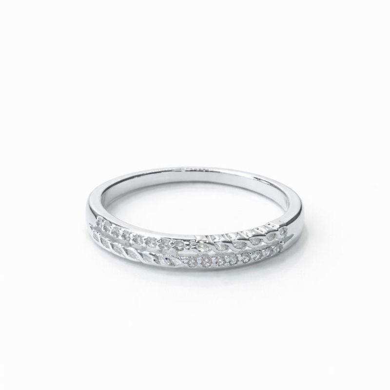 ANEL CRAVEJADO/CORRENTE DOIS AROS SUPERIOR SEMI PRATA