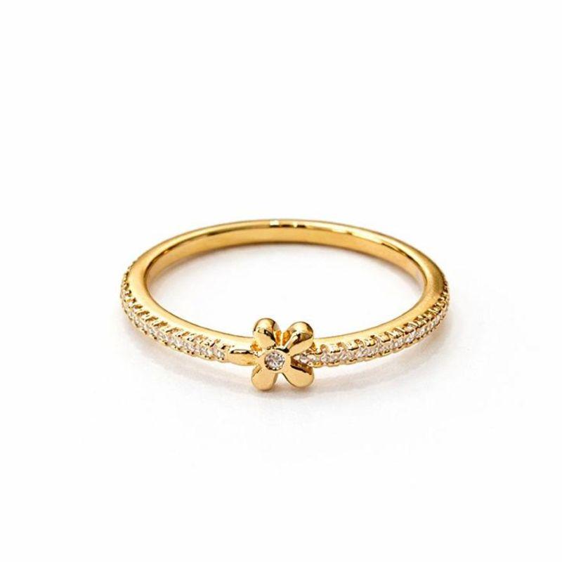 ANEL FLORZINHA ARO CRAVEJADO SEMIJOIA