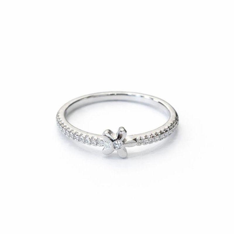 ANEL FLORZINHA ARO CRAVEJADO SEMIPRATA