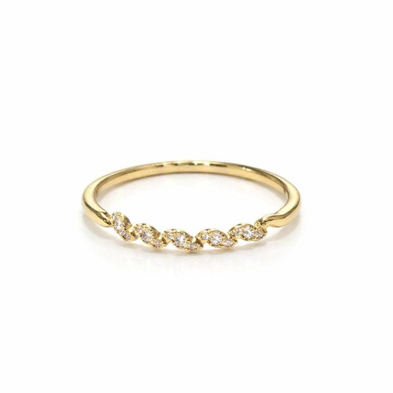 ANEL ONDAS SLIM CRAVEJADO SEMI