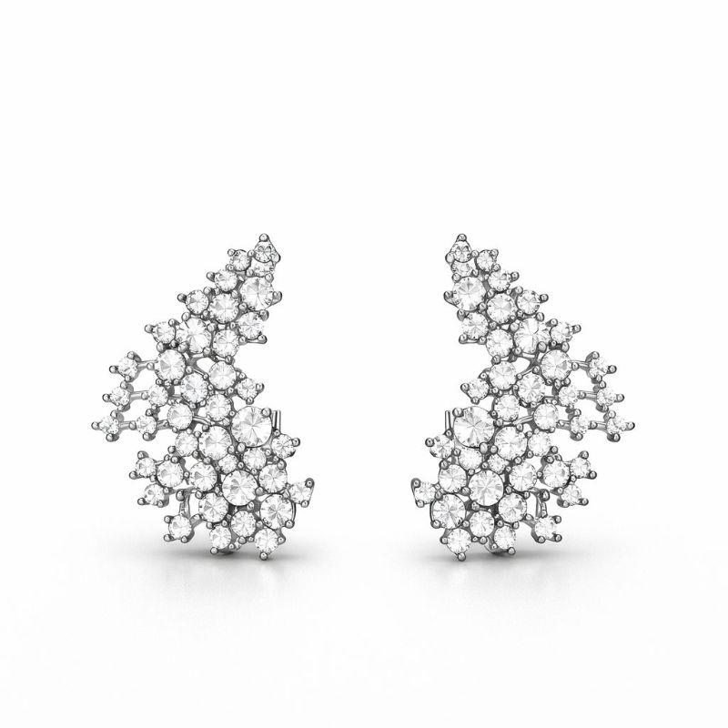 BRINCO EARCUFF GLAM PEDRARIA SEMI PRATA