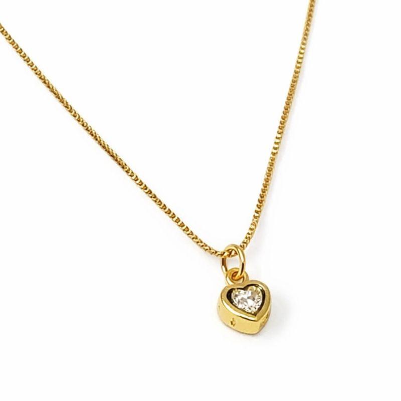 COLAR CORAÇÃO DELICAT ZIRCONIA P SEMI OURO