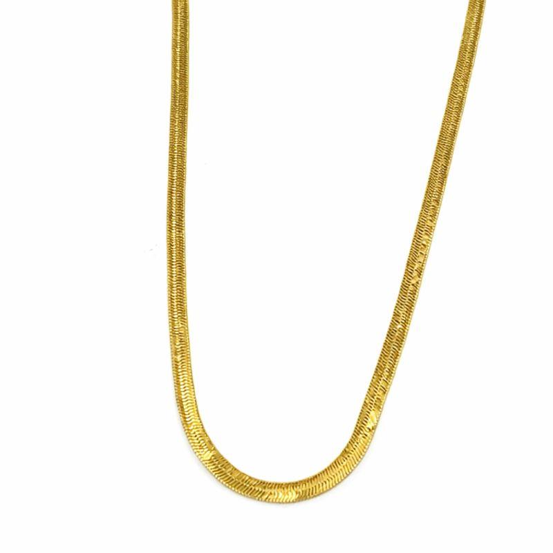 COLAR MALHA SLIM 35CM 4MM SEMI OURO