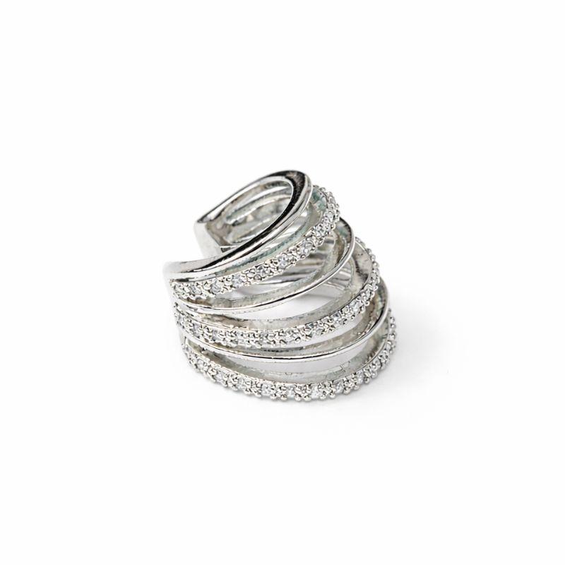 PIERCING FAKE 6 LINHAS 3 CRAVEJADAS 3 LISAS SEMI PRATA