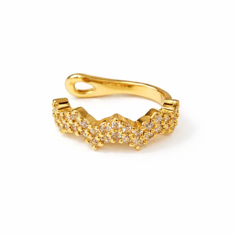 PIERCING FAKE ZIGZAG CRAVEJADO SEMI OURO