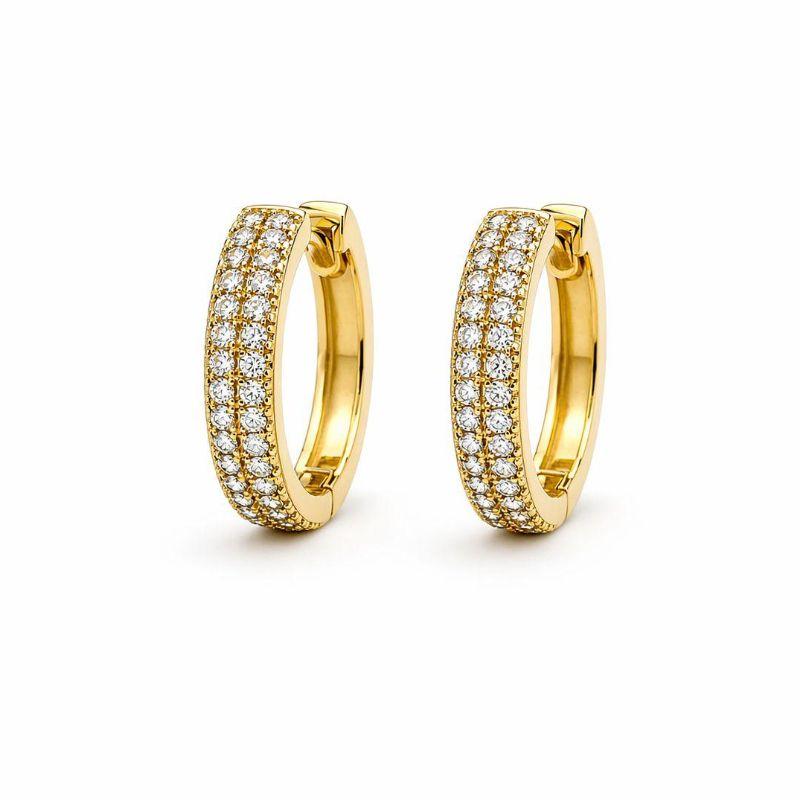 ARGOLA 2 FILEIRAS CRAVEJADA SEMI OURO - M