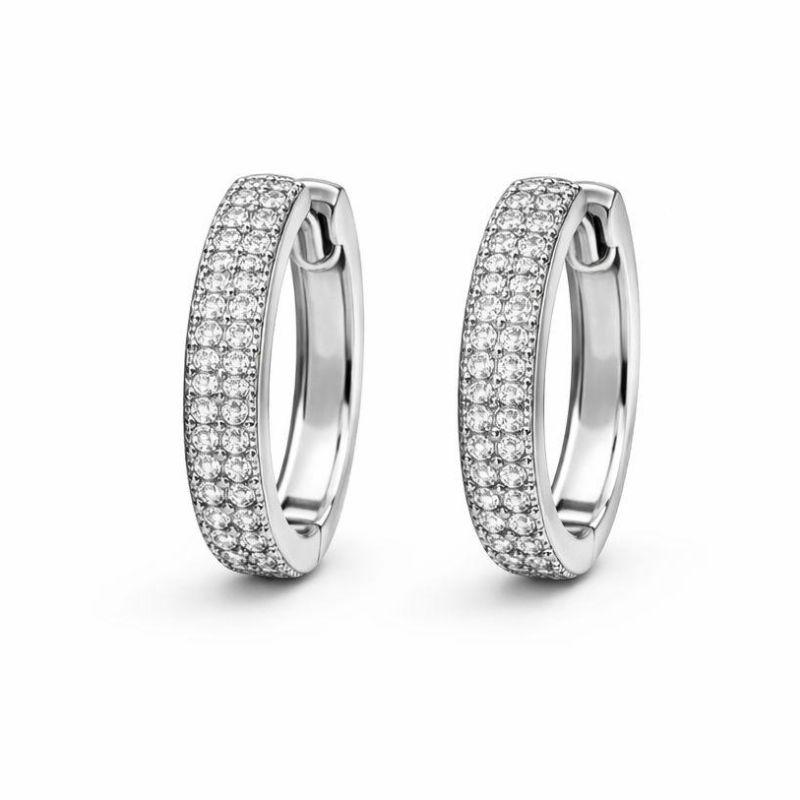 ARGOLA 2 FILEIRAS CRAVEJADA SEMI PRATA - P