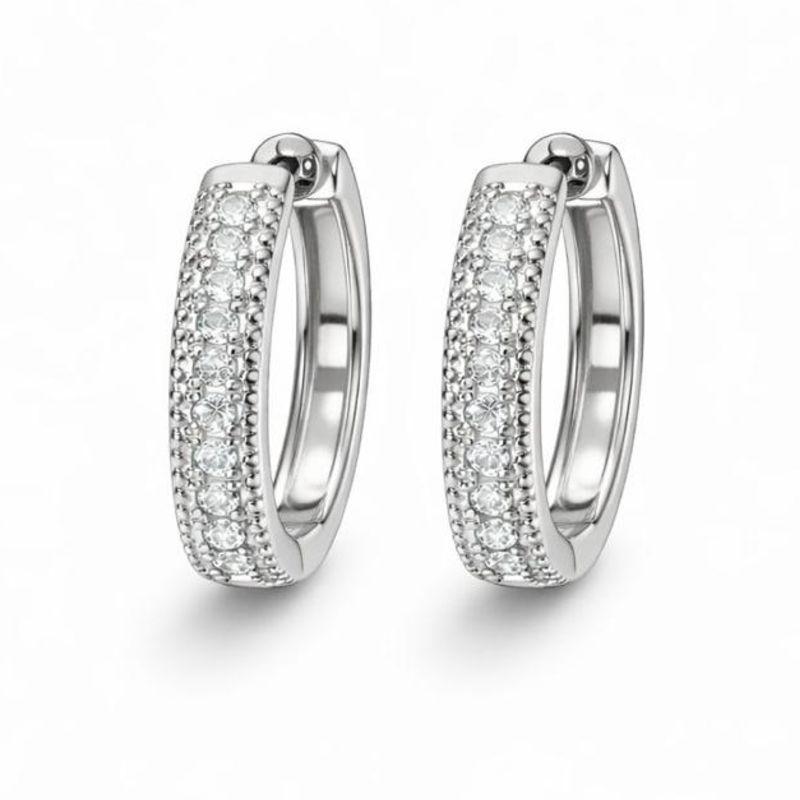 ARGOLA CRAVEJADA 1 FILEIRA SEMI PRATA - G