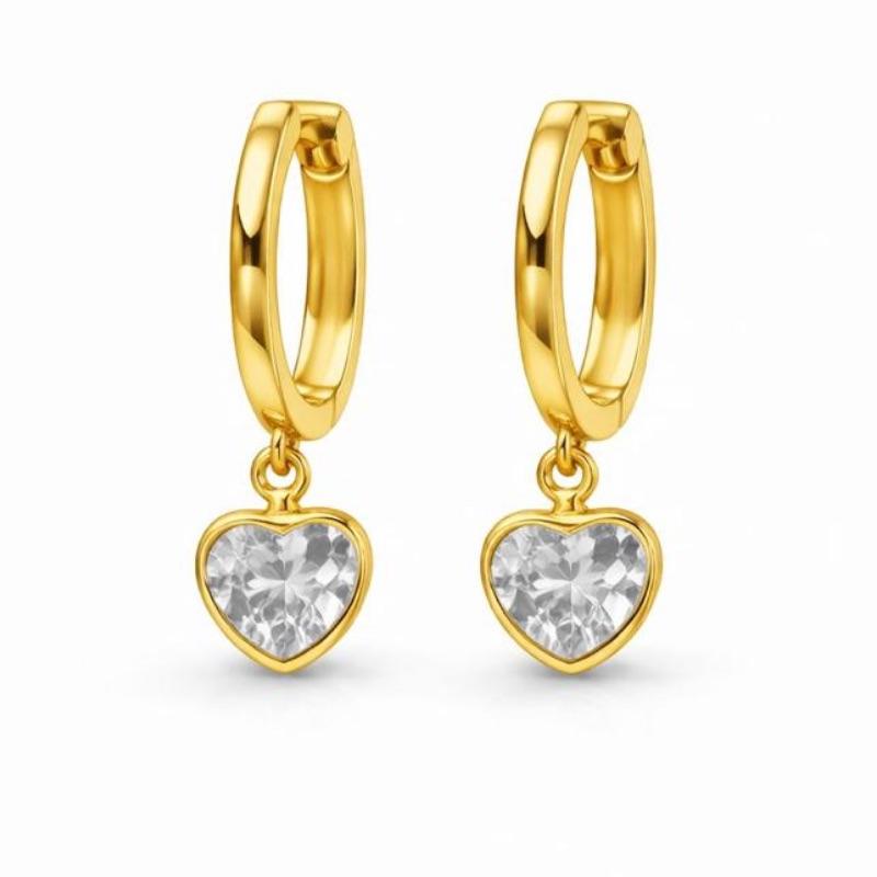 ARGOLA LISA CORAÇÃO PONTO DE LUZ SEMI OURO - M