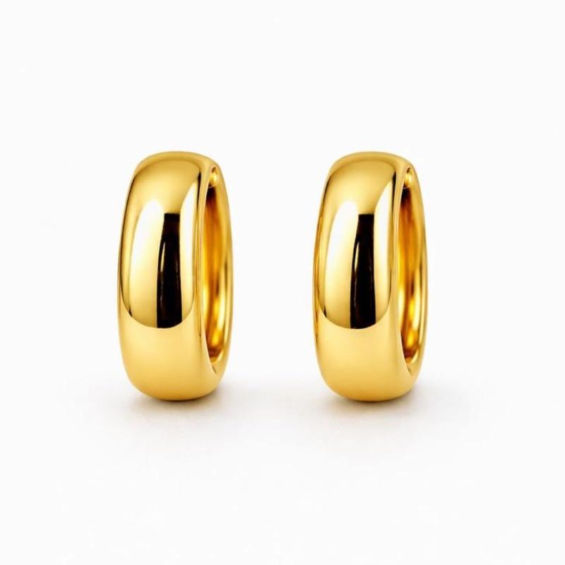 ARGOLA LISA OVAL ESTRUTURADA SEMI OURO - M