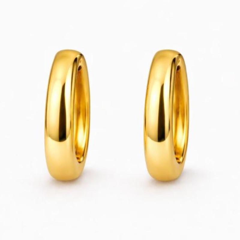 ARGOLA LISA OVAL SLIN SEMI OURO - G