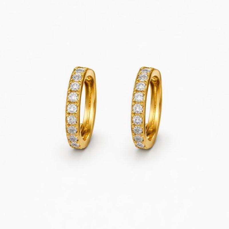 BRINCO ARGOLA CRAVEJADA FINA SEMI OURO