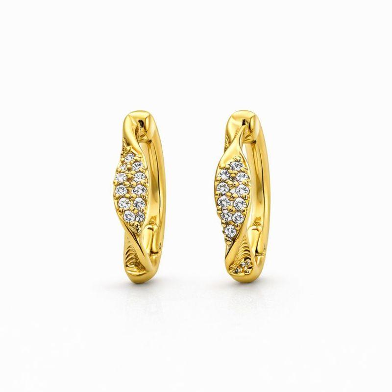 BRINCO ARGOLA TORÇAL CRAVEJADA SEMI OURO