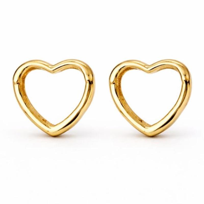 BRINCO CORACAO ARGOLA LISO SEMI OURO - G