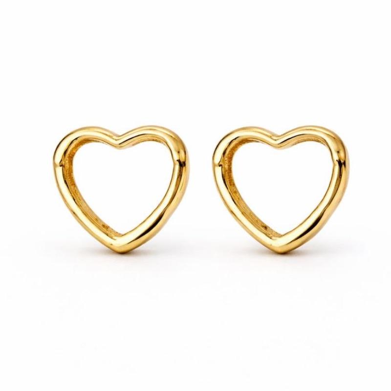 BRINCO CORACAO ARGOLA LISO SEMI OURO - M