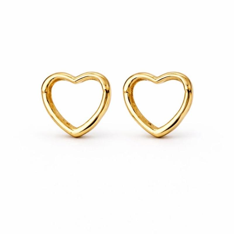 BRINCO CORACAO ARGOLA LISO SEMI OURO - P