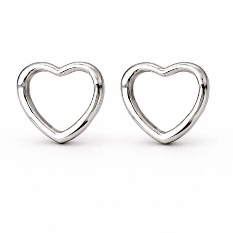 BRINCO CORACAO ARGOLA LISO SEMI PRATA - M