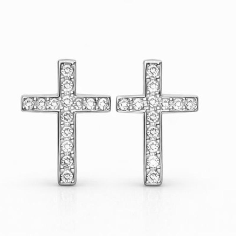 BRINCO CRUZ CRAVEJADO SEMI OURO G