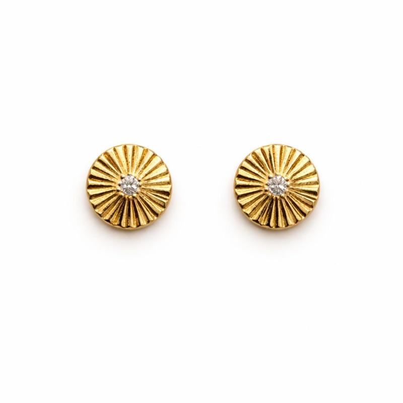 BRINCO ESFERA DETALHADA PONTO DE LUZ SEMI OURO