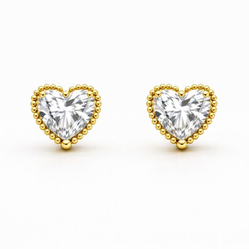 BRINCO P ZIRCONIA FORMATO CORAÇÃO MILIGRAM BANHO OURO