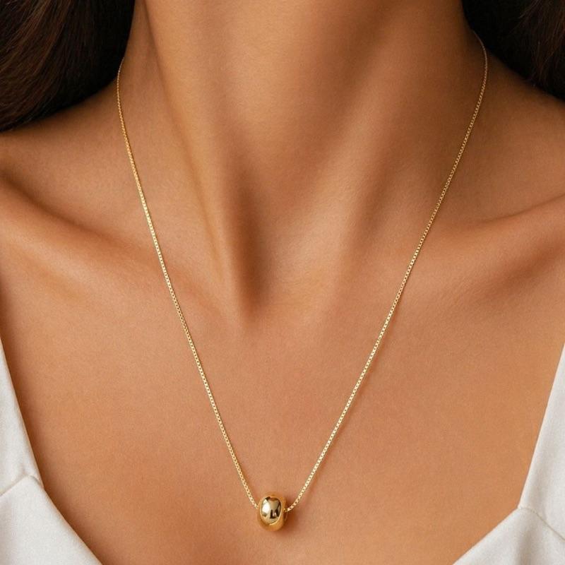 COLAR ESFERA UNICA LISA SEMI OURO