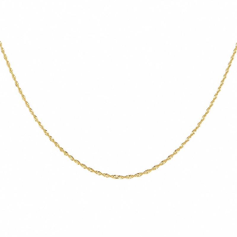 CORRENTE SINGAPURA SLIM 40CM SEMI OURO