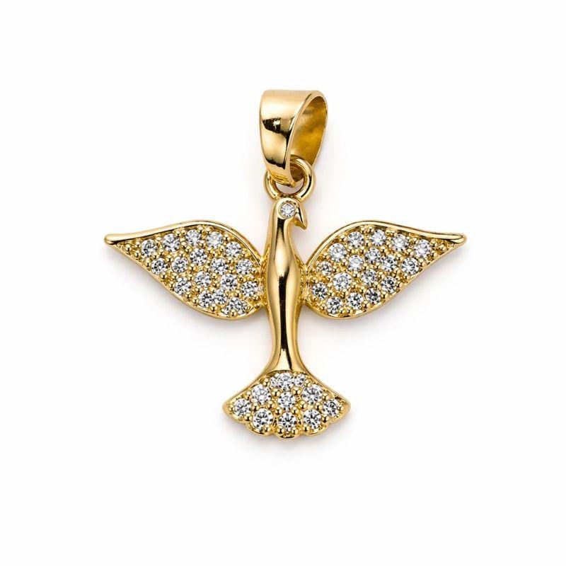 PINGENTE DE DIVINO ESPIRITO SANTO SEMI OURO