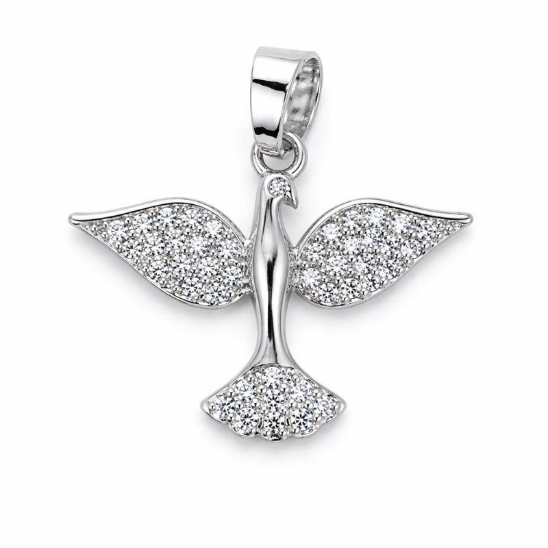 PINGENTE DE DIVINO ESPIRITO SANTO SEMI PRATA