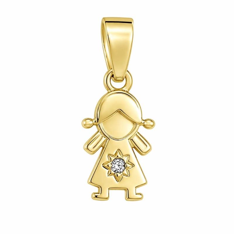 PINGENTE MENINA P 1 ZIRCONIA CENTRAL