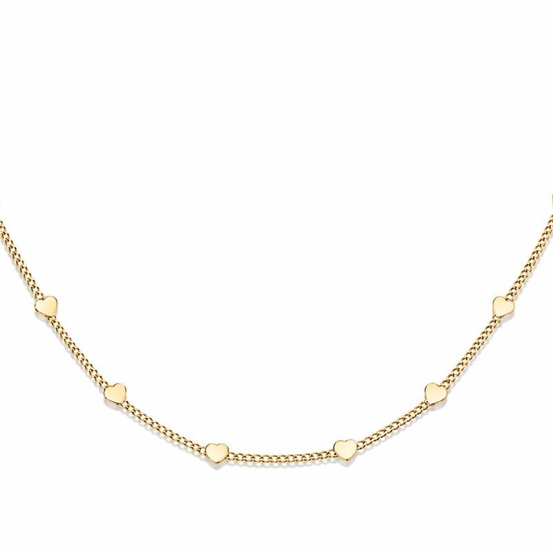 PULSEIRA DELICADA CHAPINHAS CORAÇÃO SEMI OURO